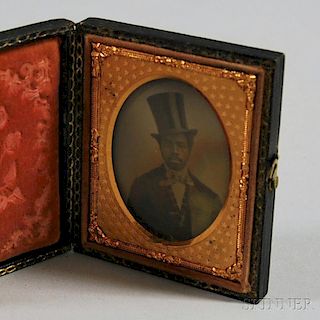 Tintype of an African American Gentleman in a Top Hat