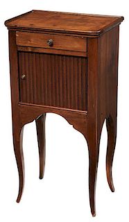 Tambour-Front One-Drawer Fruitwood