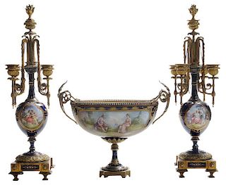 S&#232;vres Hand-Painted Porcelain and Gilt