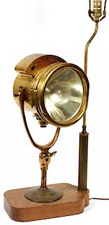 BRASS SHIP'S SPOTLIGHT-LAMP C. 1903