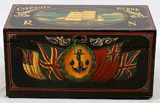 HAND PAINTED CAMPAIGN TRUNK