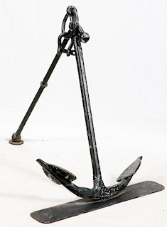 BLACK PAINTED, IRON, ANCHOR, C. 1910, H 48", W 47"