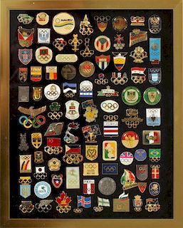 OLYMPIC LAPEL PIN COLLECTION POST WWII 75+ PCS.