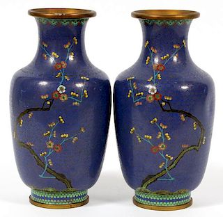 CHINESE CLOISONNE VASES PAIR