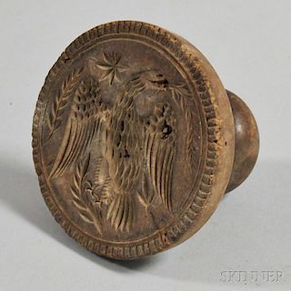 Carved Pine Eagle Butter Stamp