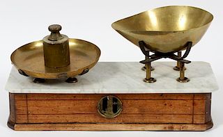 WALTER PARRY OF LONDON BRASS PAN BALANCE SCALE