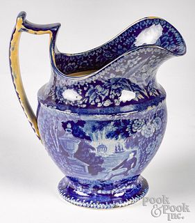 Historical Blue Staffordshire pitcher