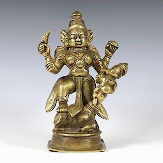 18th C Standing Bronze Figure of Goddesss Kali