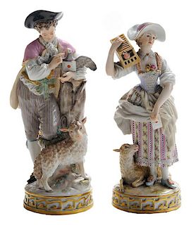 Two Meissen Finely Painted Porcelain