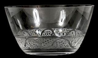 LALIQUE 'PHALSBOURG' CLEAR & FROSTED GLASS BOWL