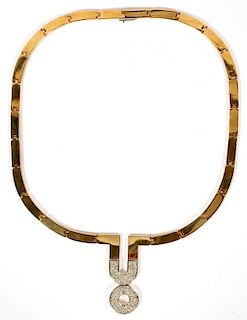 18KT GOLD AND 4CT PAVE DIAMOND NECKLACE