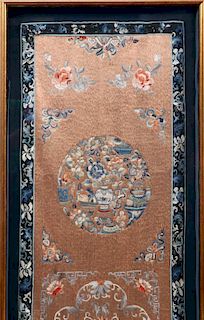CHINESE EMBROIDERED SILK PANEL