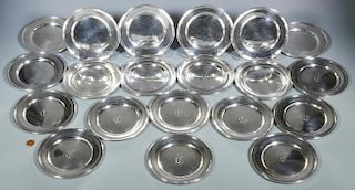20 Sterling Bread/Butter Plates, incl Kirk