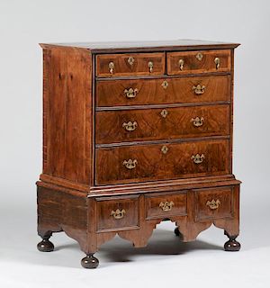 William and Mary Inlaid Walnut Chest on Stand