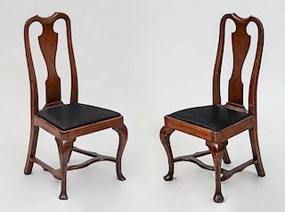 Two Similar Queen Anne Mahogany Side Chairs