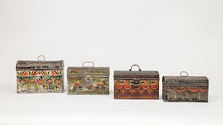 Four American Painted Tôle Boxes