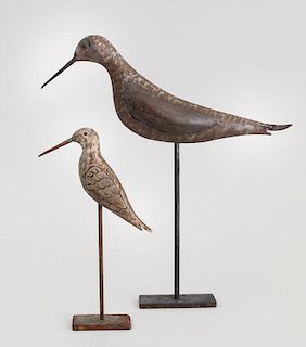 Two Painted Wood Figures of Costal Birds