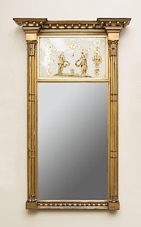Federal Giltwood Mirror with Églomisé Panel