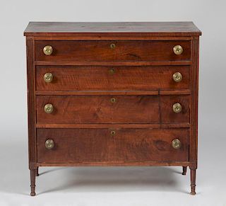 Federal Stained Maple Chest of Drawers, Massachusetts