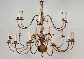 Flemish Baroque Style Brass Eighteen-Light Chandelier