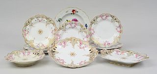 Set of Nine Victorian Cake Plates and Three Matching Footed Serving Plates