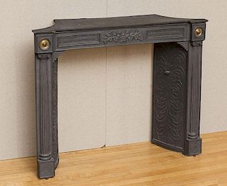American Sand-Cast-Iron Fireplace Liner, George Hastings, Colerain, Massachusetts, c. 1832