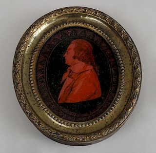 Two English Etruscan Reverse Portraits on Concave Glass