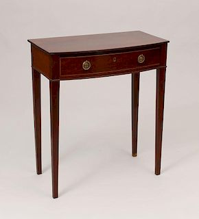 Small George III Inlaid Mahogany Bow-Fronted Side Table