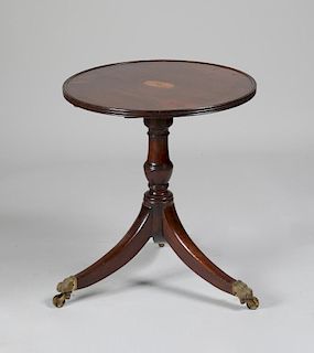 George III Style Inlaid Mahogany Tilt-Top Table
