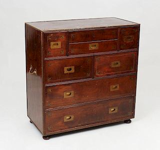 Anglo-American Brass-Mounted Mahogany Campaign Chest, 20th Century