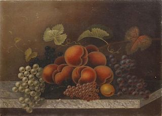 American School: Still Life with Peaches and Grapes