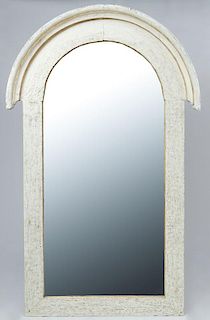 Victorian Style Cream Painted and Parcel-Gilt Architectural Mirror