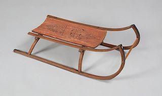 American Stencil Painted Child's Sled
