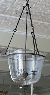 French Provincial Style Wrought-Iron Three-Light Lantern