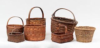 Group of Seven Woven Baskets
