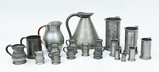 Group of Nineteen Pewter Articles