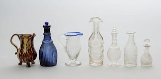Assorted Group of Seven Bottles, Pitchers and Cruets