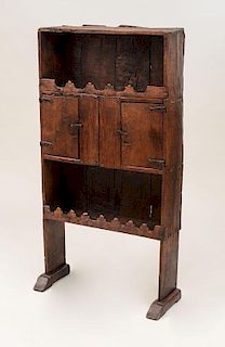 Continental Baroque Oak Trestle Cabinet