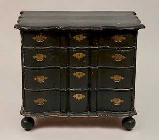 Dutch Rococo Green Painted Chest of Drawers