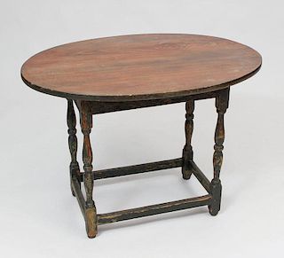 Oval-Top Painted and Pine Tavern Table