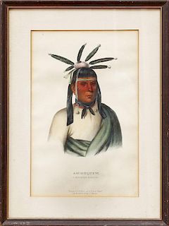 McKenney & Hall, Publishers: Amiskquew, A Menominie Warrior, from History of the Indian Tribes of North America