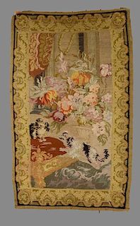 Needlework Mat with Spaniels, a Machine Needlework Rug and a Hooked Rug with Hounds