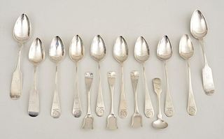 Set of Seven Federal Crested Silver Coffee Spoons