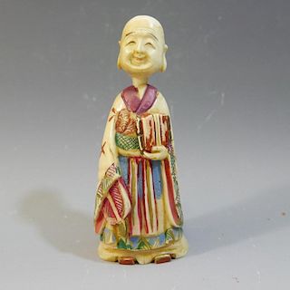 LARGE ANTIQUE CARVED SNUFF BOTTLE - 19TH CENTURY 仿古雕刻鼻烟壶 - 19世纪