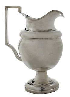 Large Coin Silver Water Pitcher