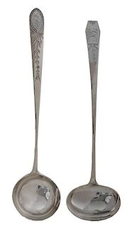Two New York Coin Silver Ladles