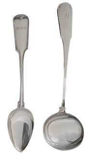 Coin Silver Ladle and Stuffing Spoon