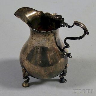 Footed Queen Anne Coin Silver Creamer