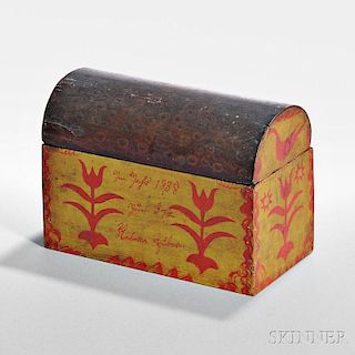 Paint-decorated Dome-top Lidded Box