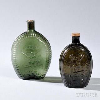 Two Mold-blown Glass Flasks